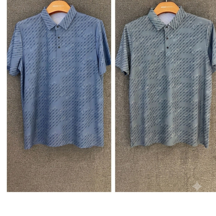 Slim Fit Script Print Polo Shirt