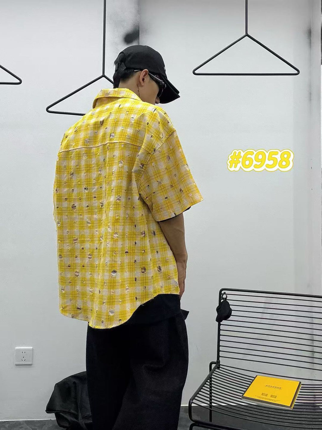 Oversized Check Half Sleeve Shirt