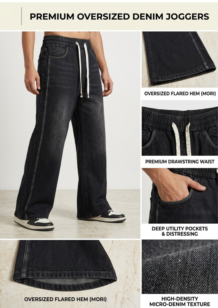 Relaxed Fit Denim Joggers