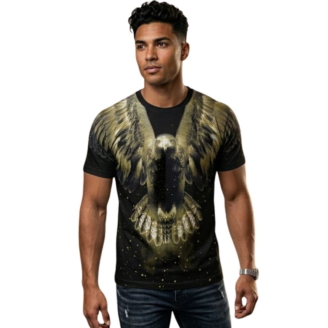 Eagle Swarovski Graphic Oversized T-Shirt