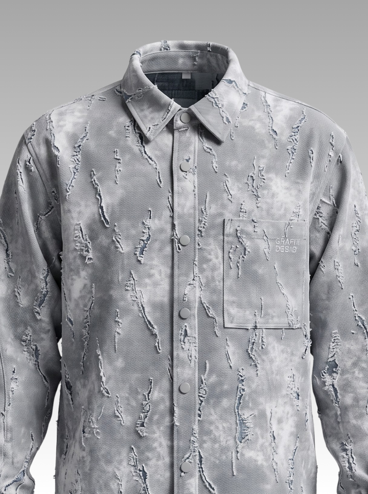 Stylish Faded Textured Denim Shirt