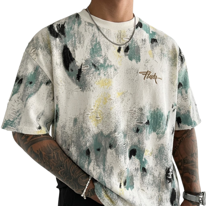Rugged Distressed Print T-Shirt