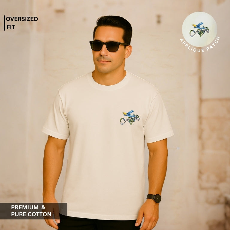 Embossed Round Neck T-Shirt