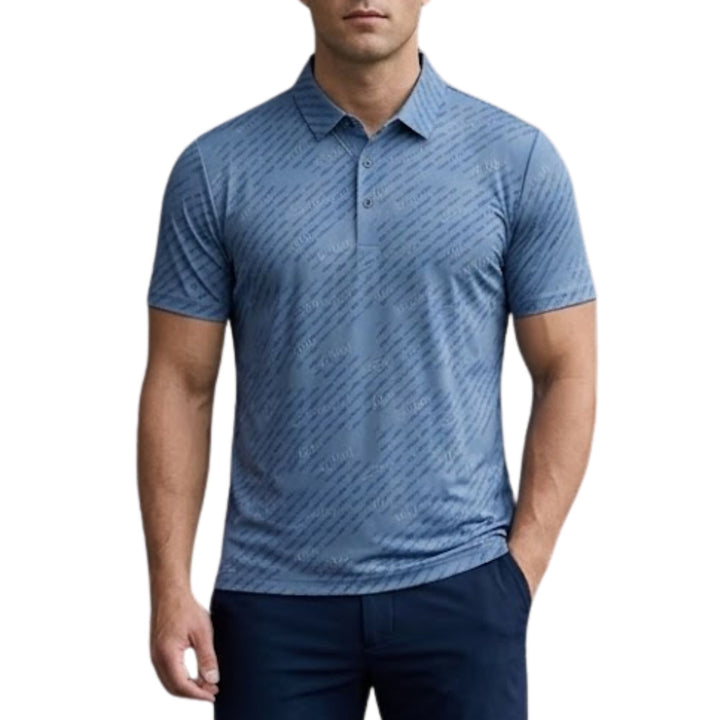Slim Fit Script Print Polo Shirt