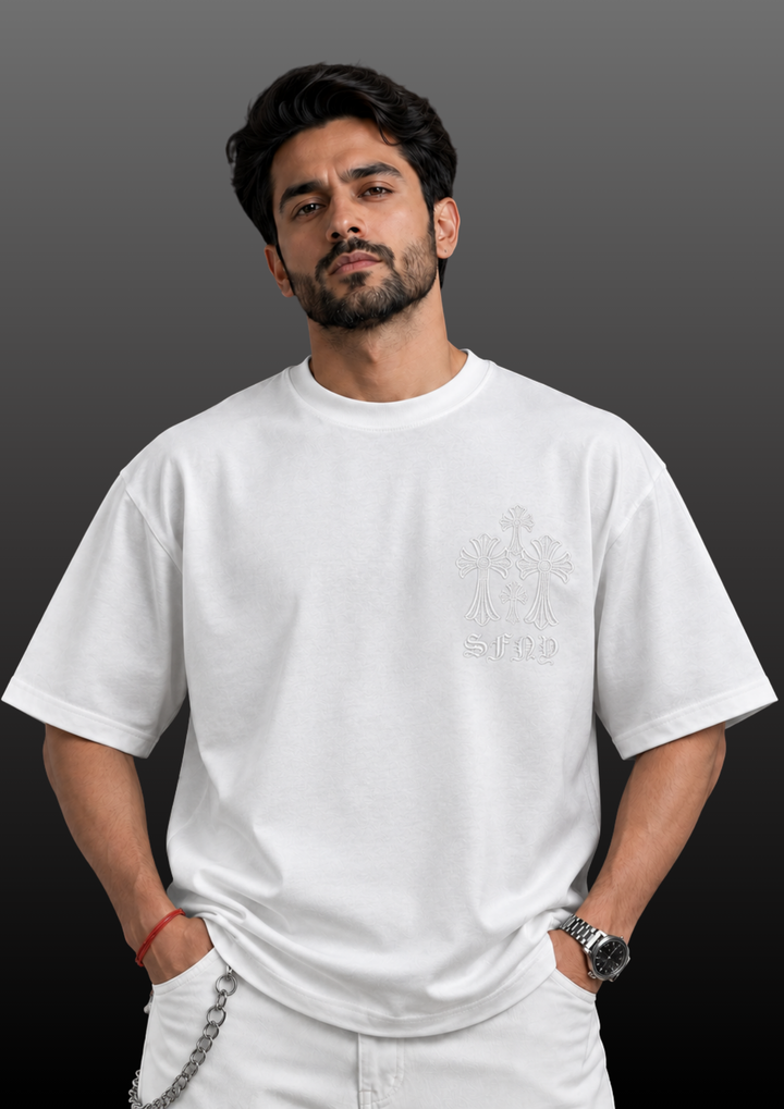Gothic Embroidered Oversized T-Shirt