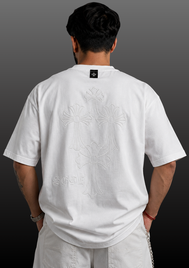 Gothic Embroidered Oversized T-Shirt