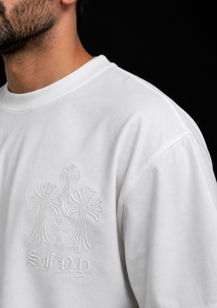 Gothic Embroidered Oversized T-Shirt