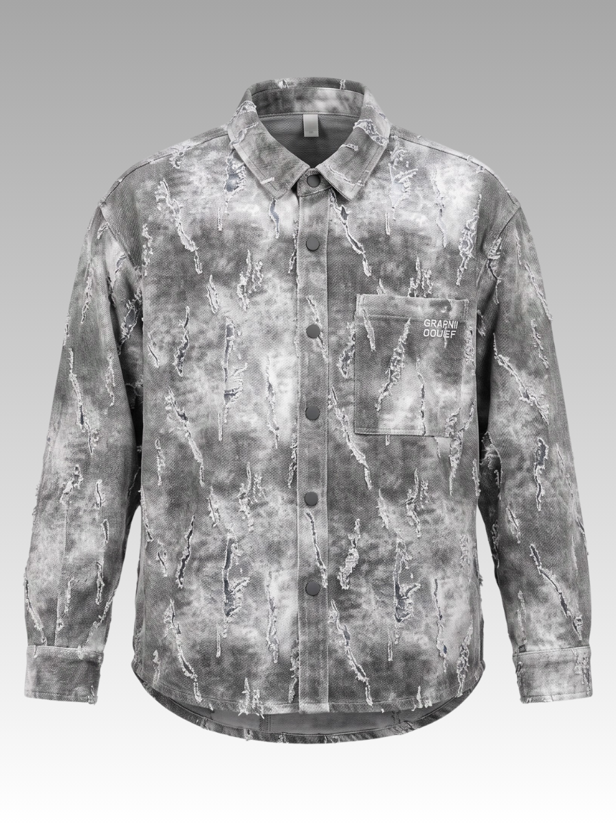 Stylish Faded Textured Denim Shirt