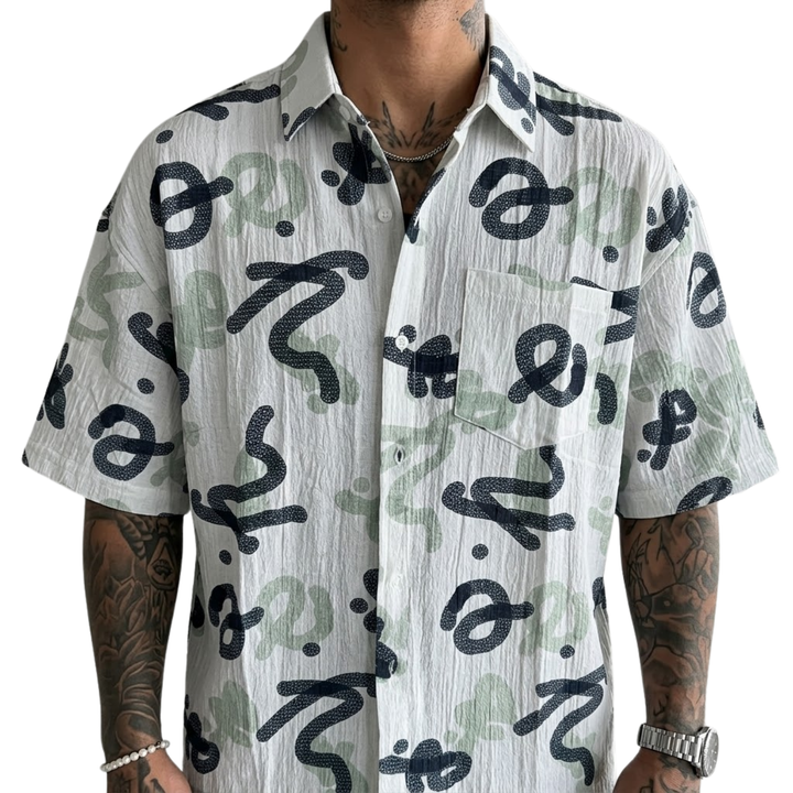 Oversized Abstract Doodle Shirt