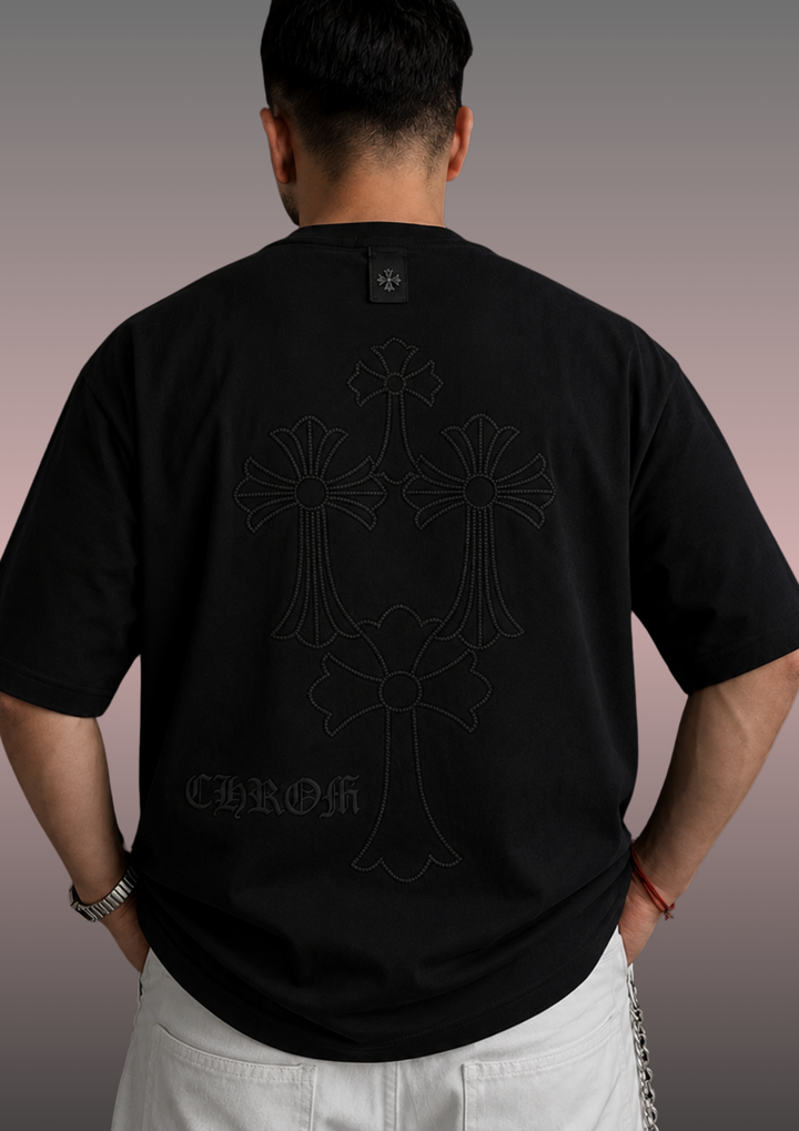 Gothic Embroidered Oversized T-Shirt