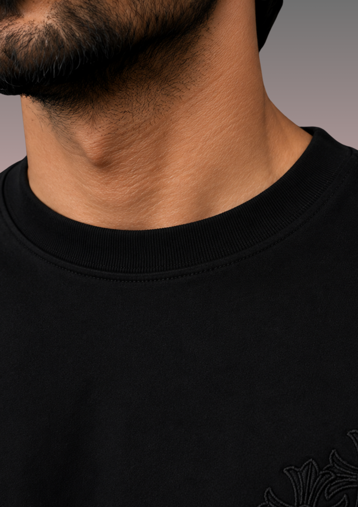 Gothic Embroidered Oversized T-Shirt