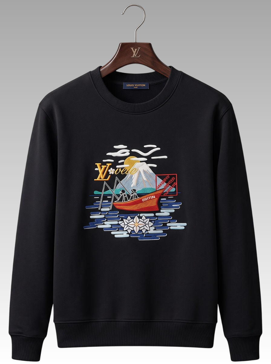 Premium Boat Graphic Print Sweatshirt