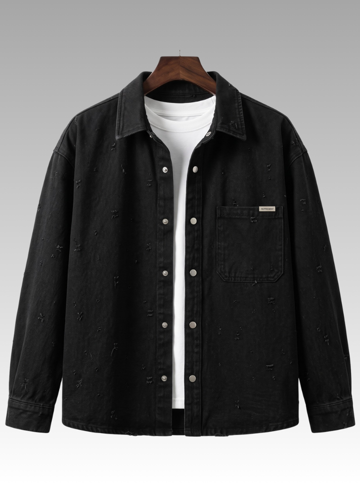 Modern Textured Casual Denim Shirt