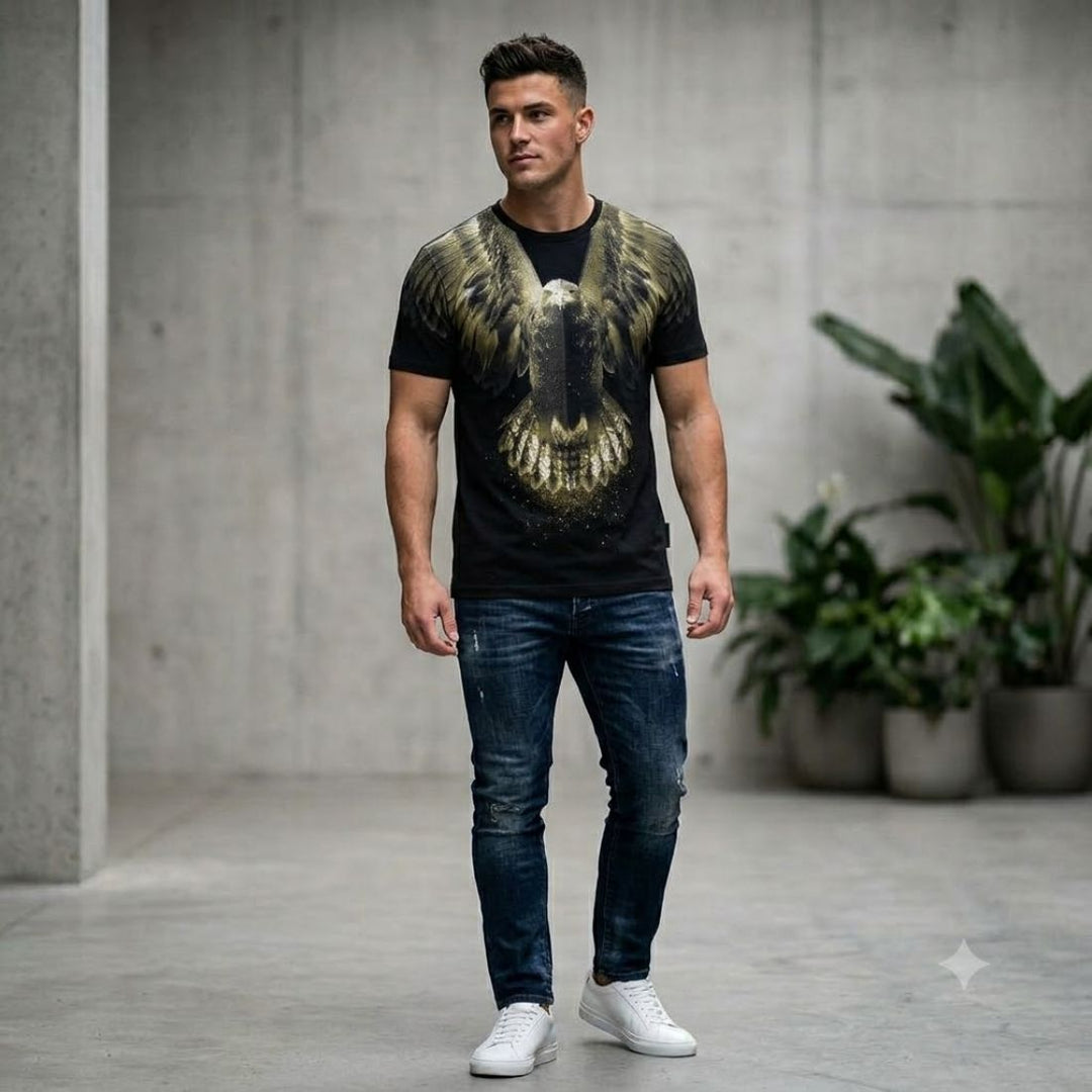 Eagle Swarovski Graphic Oversized T-Shirt