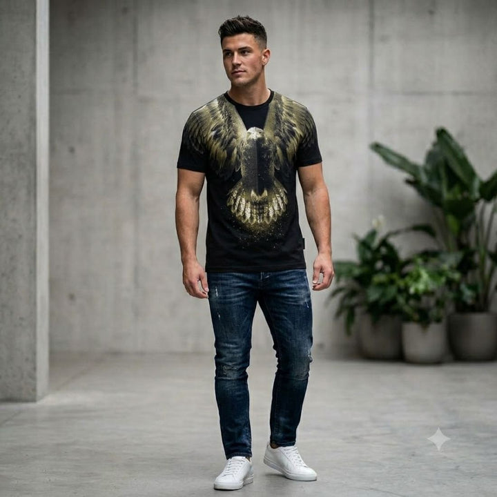 Eagle Swarovski Graphic Oversized T-Shirt