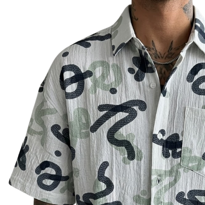 Oversized Abstract Doodle Shirt