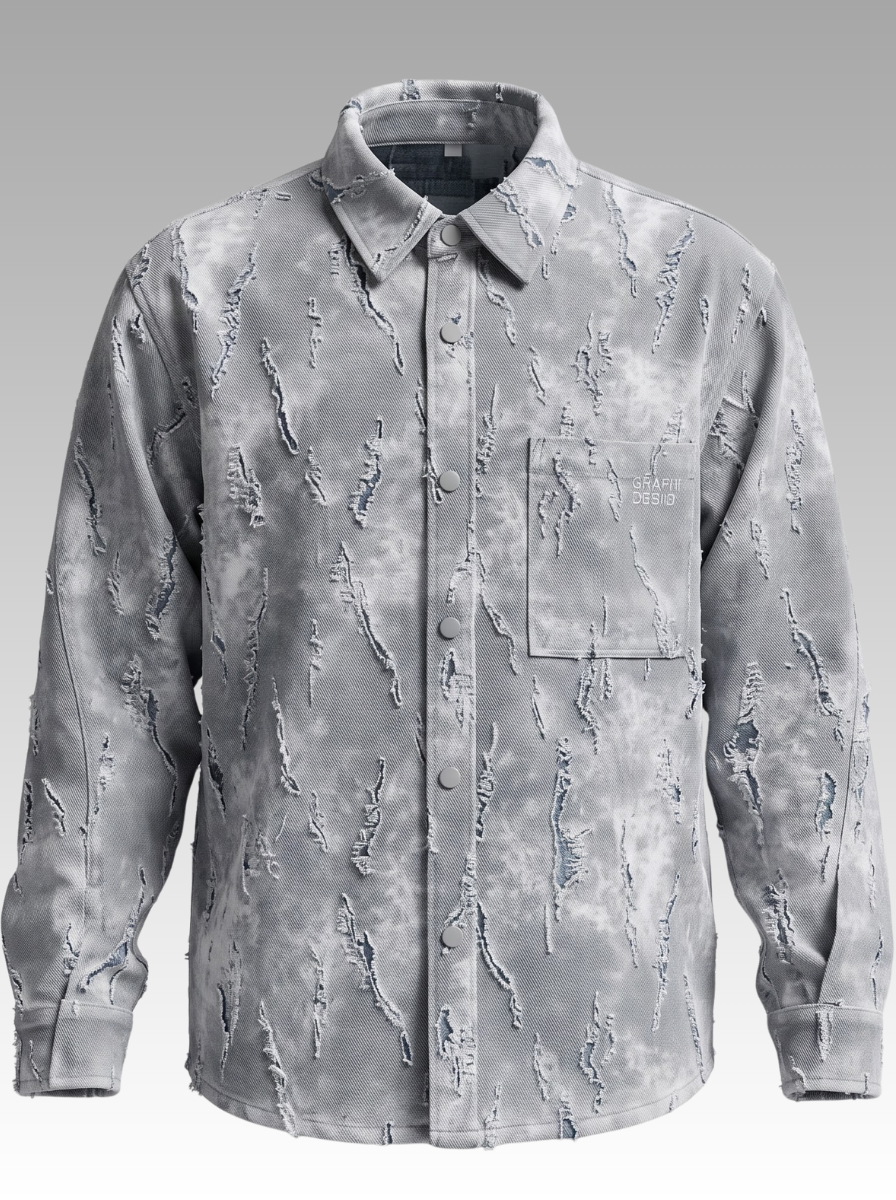 Stylish Faded Textured Denim Shirt