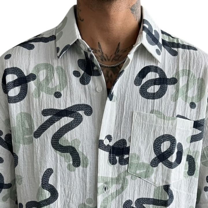 Oversized Abstract Doodle Shirt