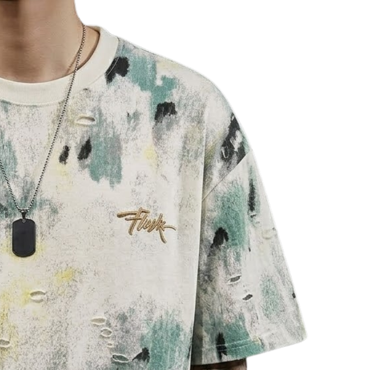 Rugged Distressed Print T-Shirt