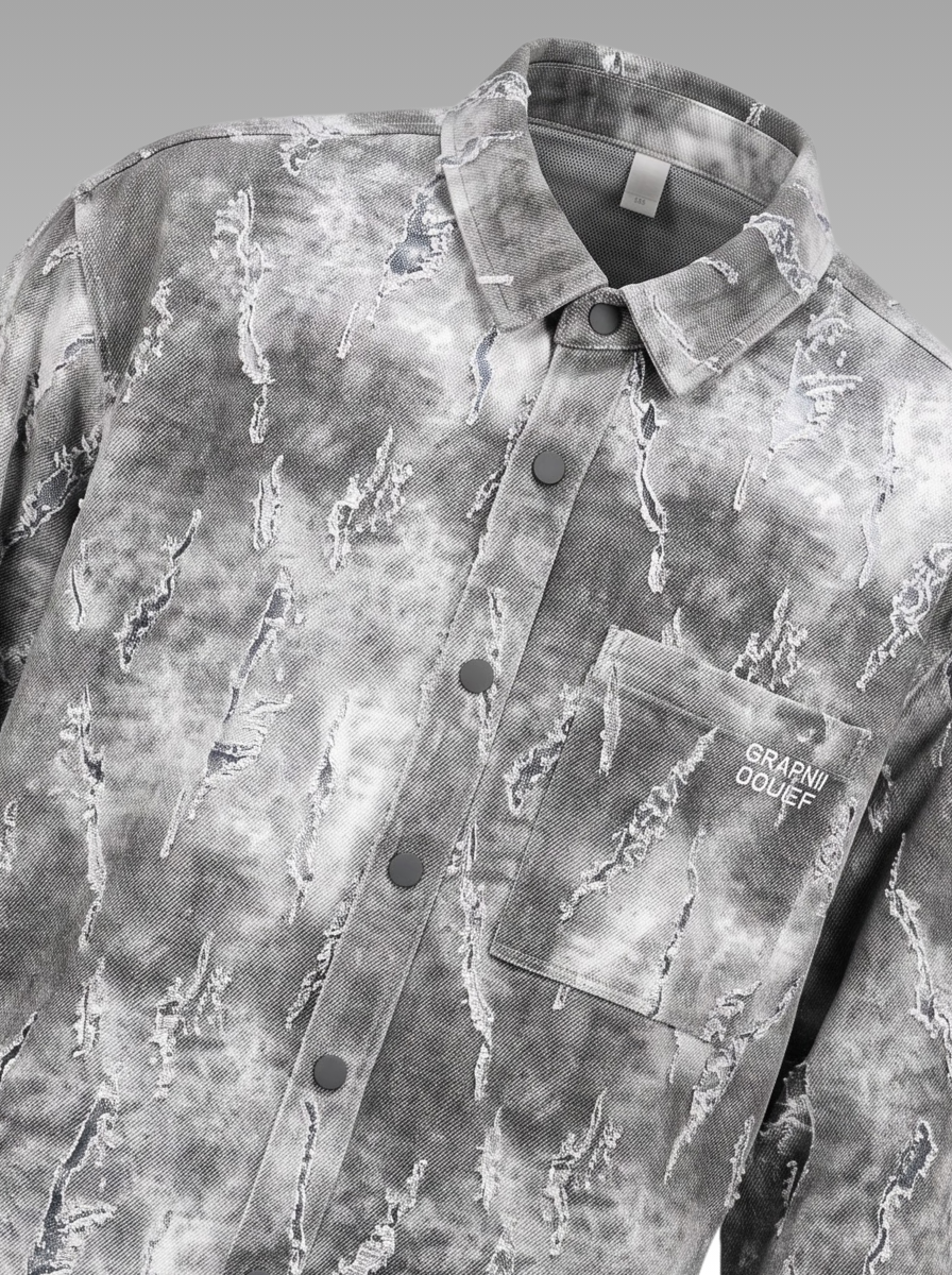 Stylish Faded Textured Denim Shirt
