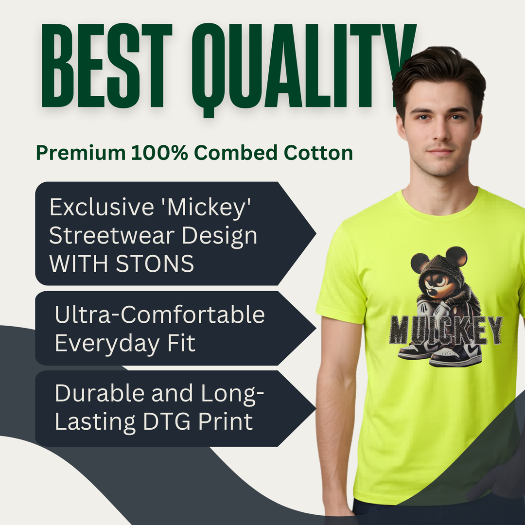 Mouse Rhinestone Graphic Cotton T-Shirt