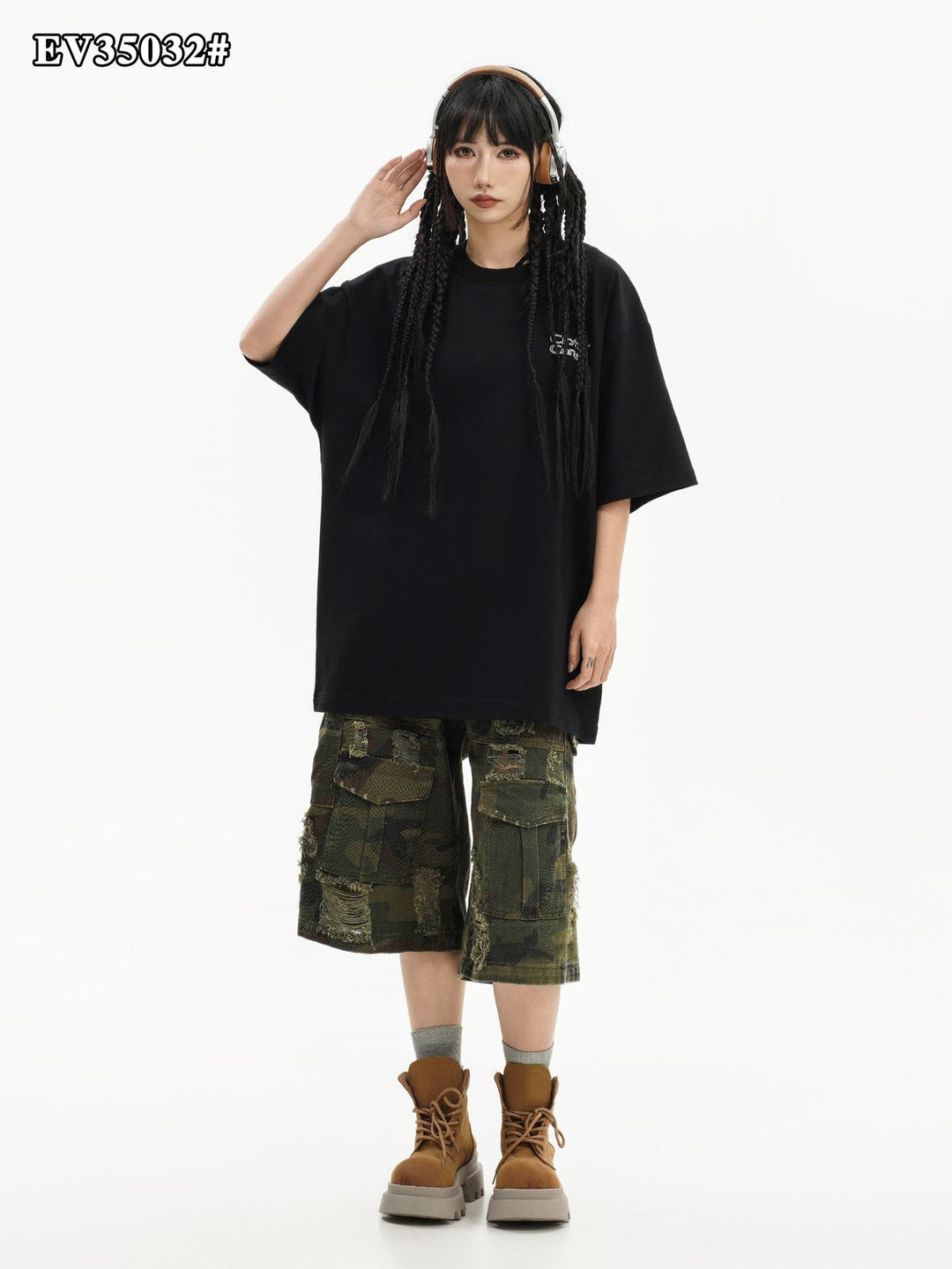 3D Puff Print Oversized T-Shirt