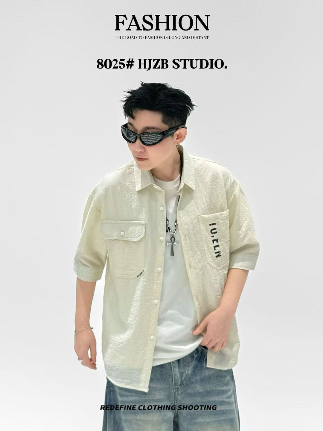 Textured Cotton Button-Down Shirt