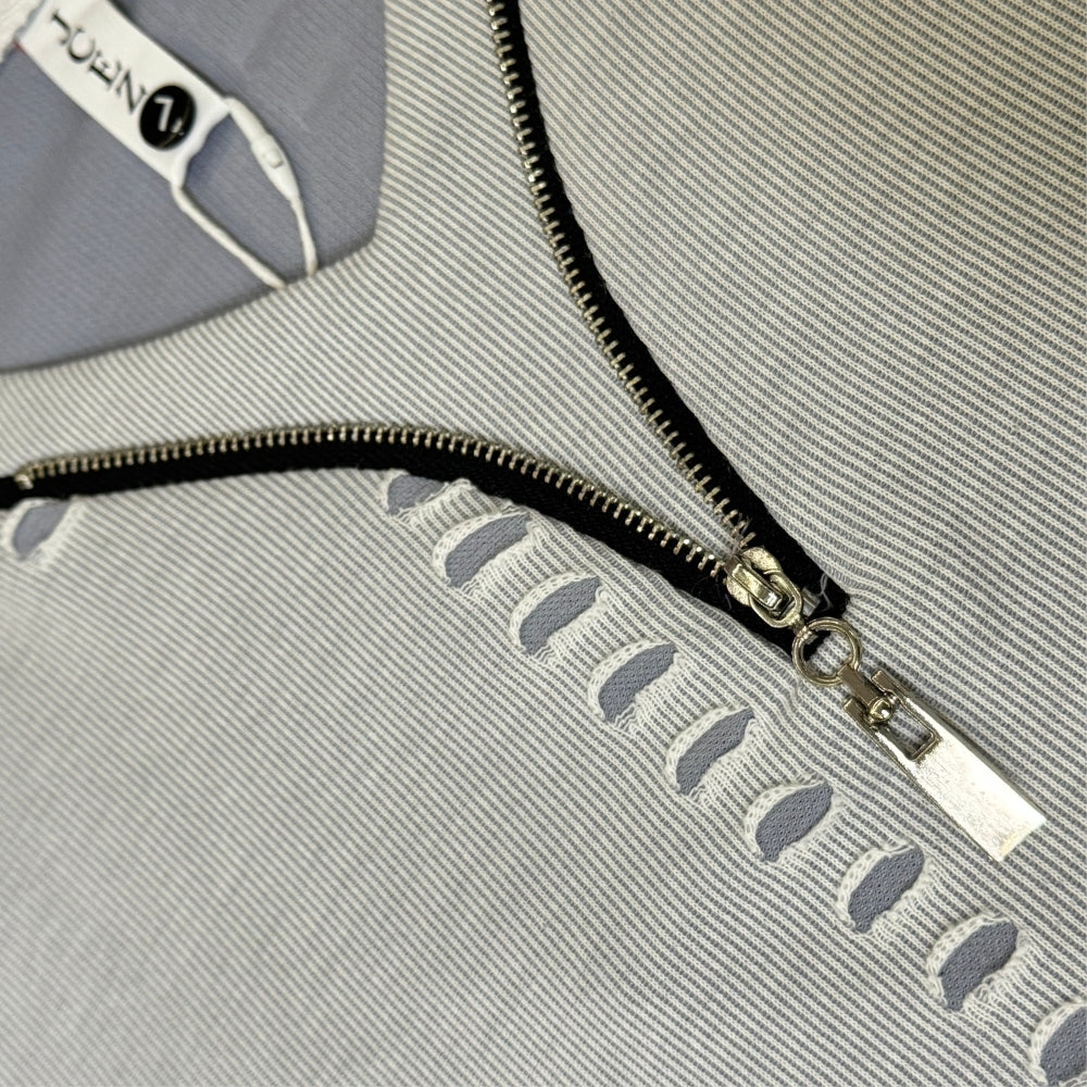 Rugged Zipper Oversized Cotton T-Shirt
