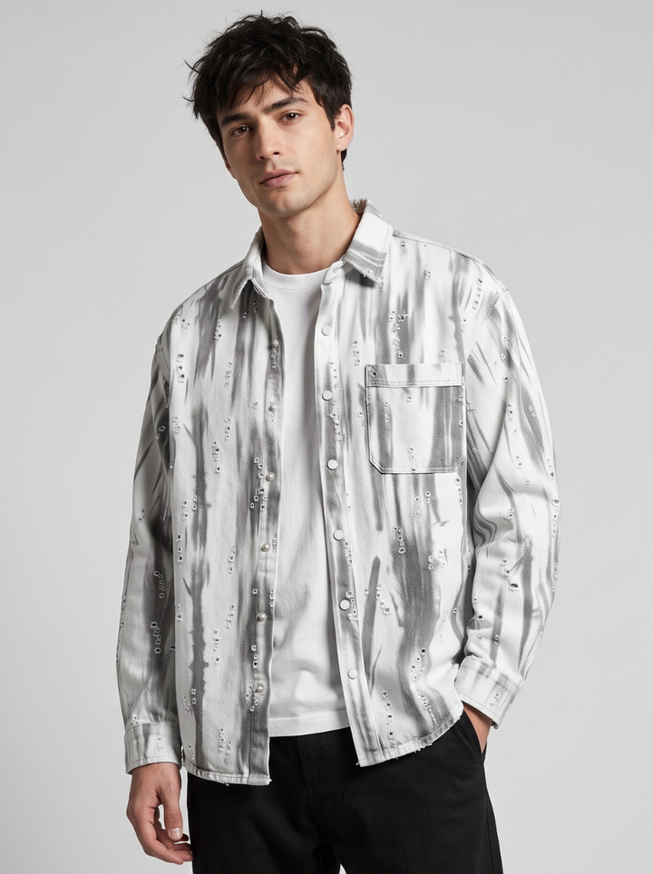 Premium Faded Stripe Denim Shirt