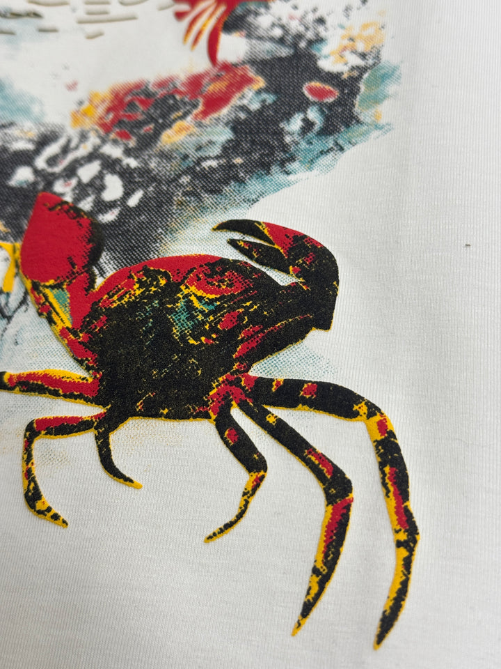 Crab Graphic Puff Print Oversized T-Shirt