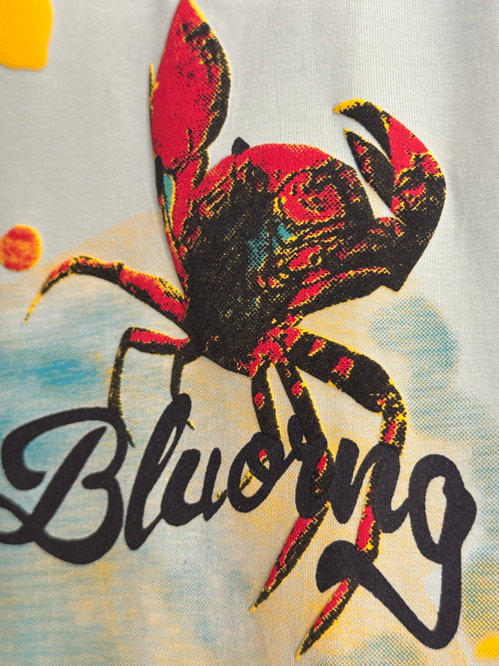 Crab Graphic Puff Print Oversized T-Shirt