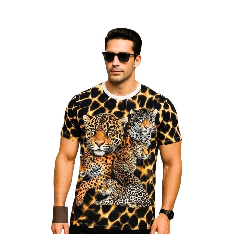 Leopard Rhinestone Graphic T-Shirt