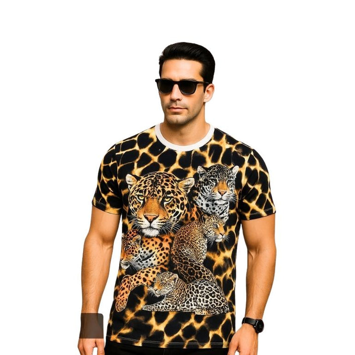 Leopard Rhinestone Graphic T-Shirt