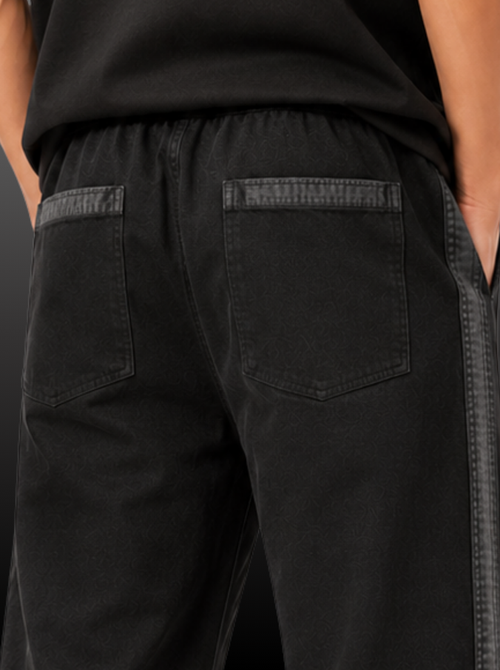 Side Stripe Baggy Denim Joggers
