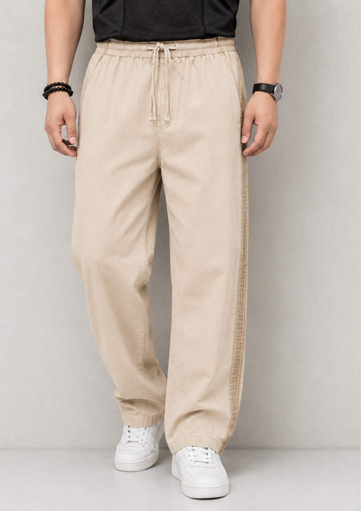 Side Stripe Baggy Denim Joggers