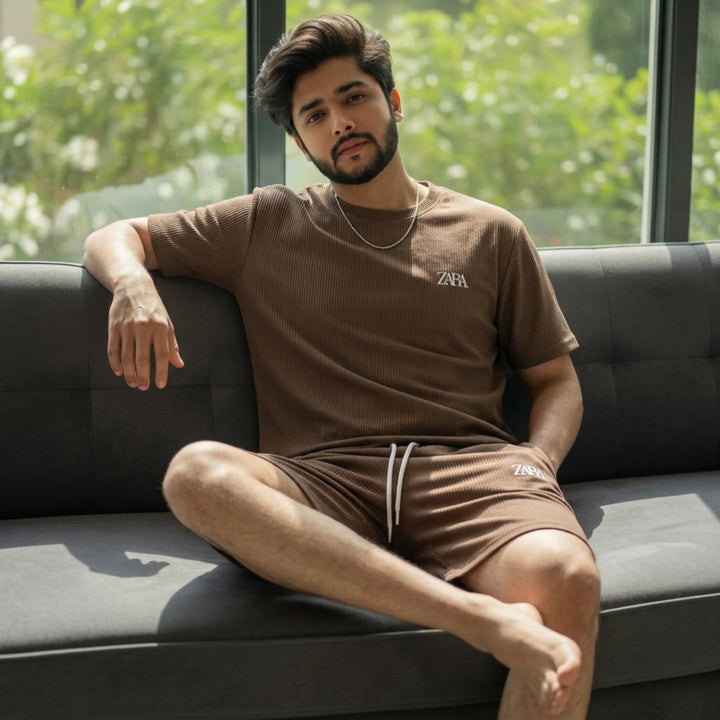 Ribbed T-Shirt &amp; Shorts Cordset