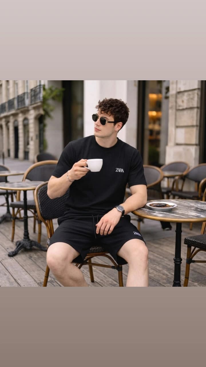 Ribbed T-Shirt &amp; Shorts Cordset