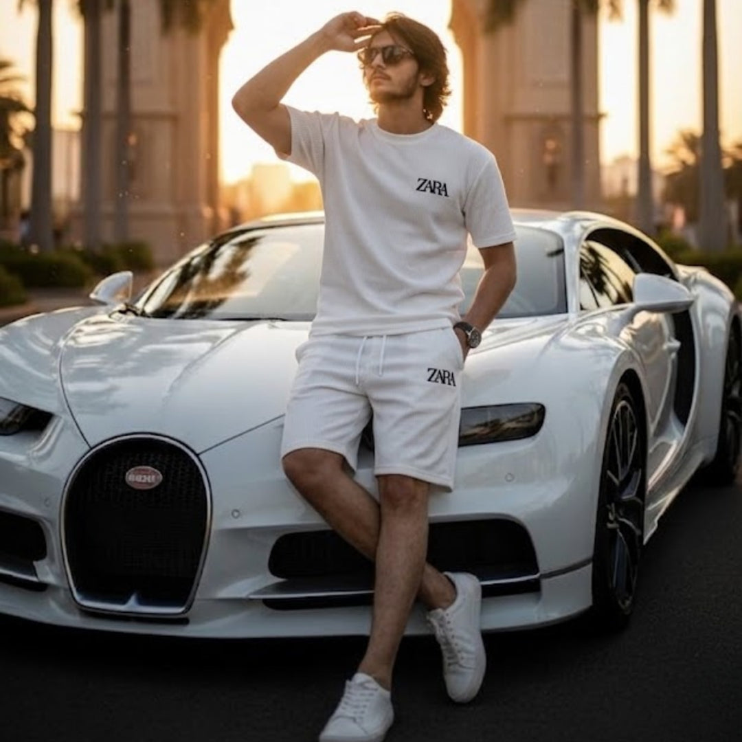Ribbed T-Shirt &amp; Shorts Cordset