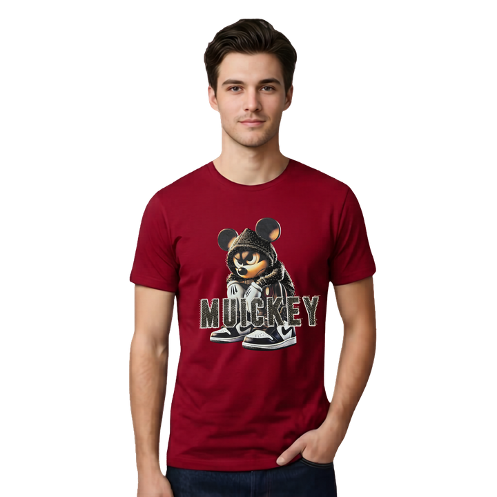 Mouse Rhinestone Graphic Cotton T-Shirt